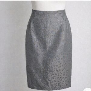 Georges Rech Paris Metallic Jacquard Leopard Skirt • Made in France • EU 42